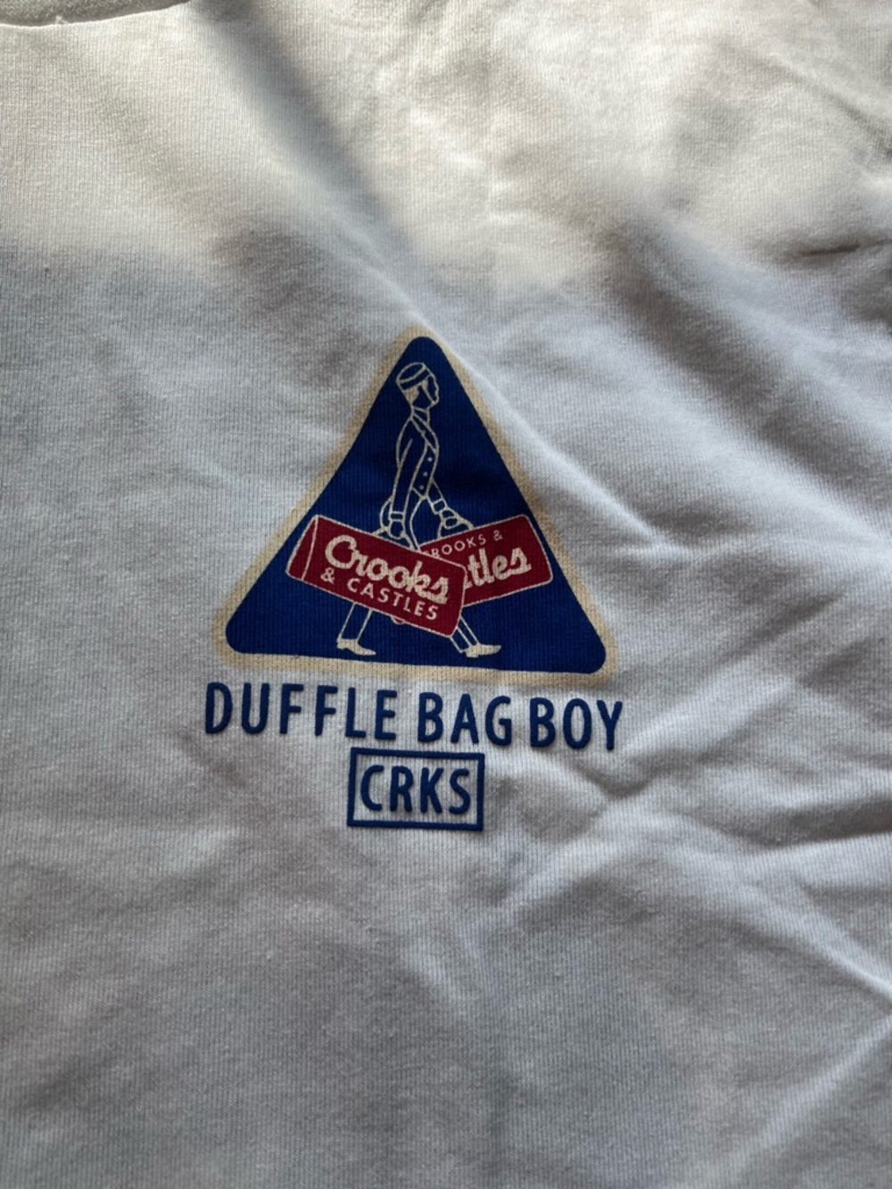 Crooks & Castles Duffle Bag Boy Tee - White/Blue/Red - Picture 3 of 4